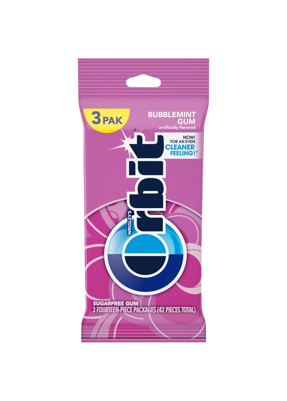 Orbit Bubblemint Sugar Free Chewing Gum, 3 pk; image 3 of 8