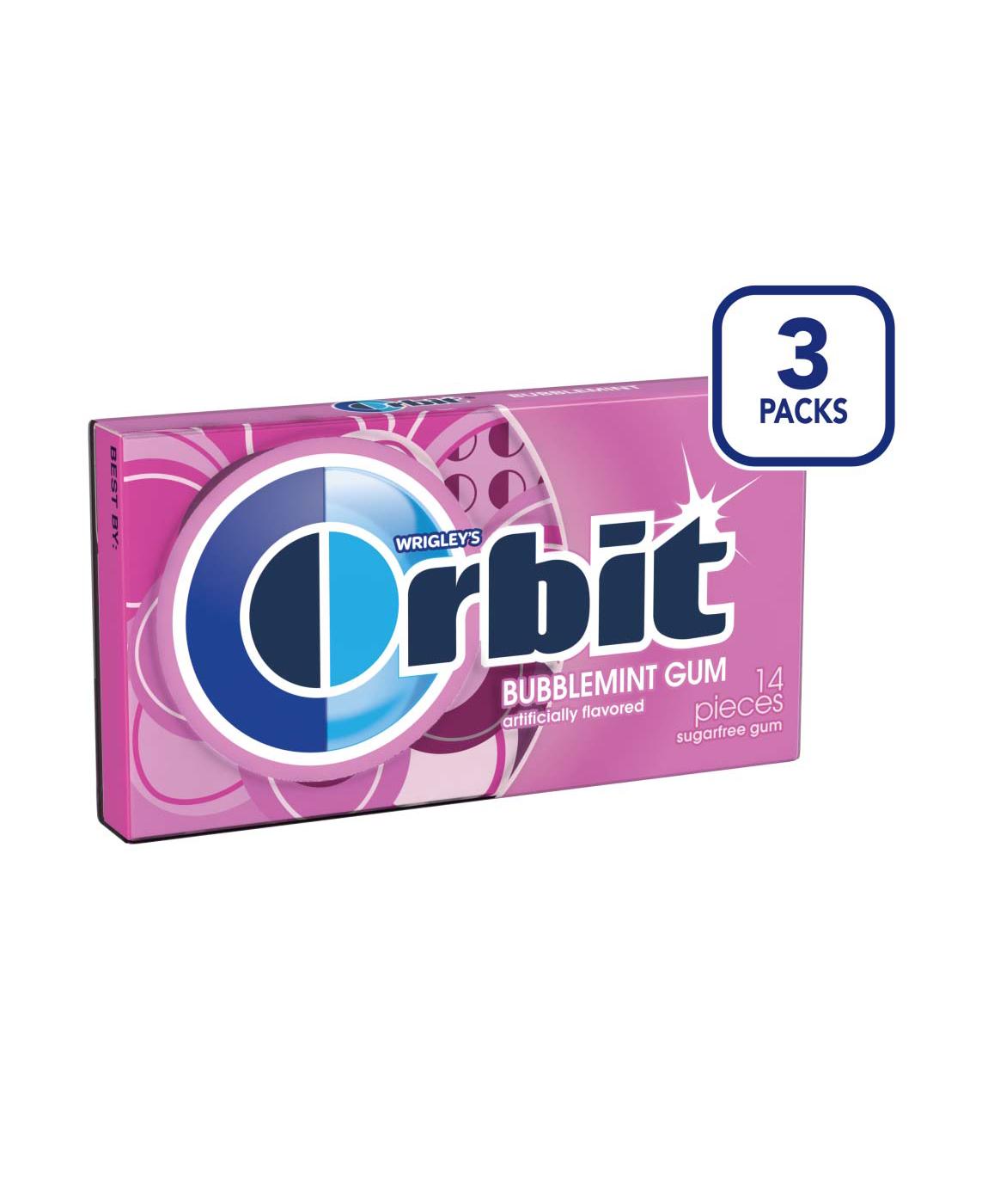 Orbit Sugarfree Chewing Gum - Bubblemint, 3 Pk; image 3 of 5