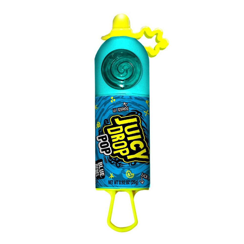 Juicy Drop Sweet Lollipops Candy with Sour Liquid Assorted Flavors