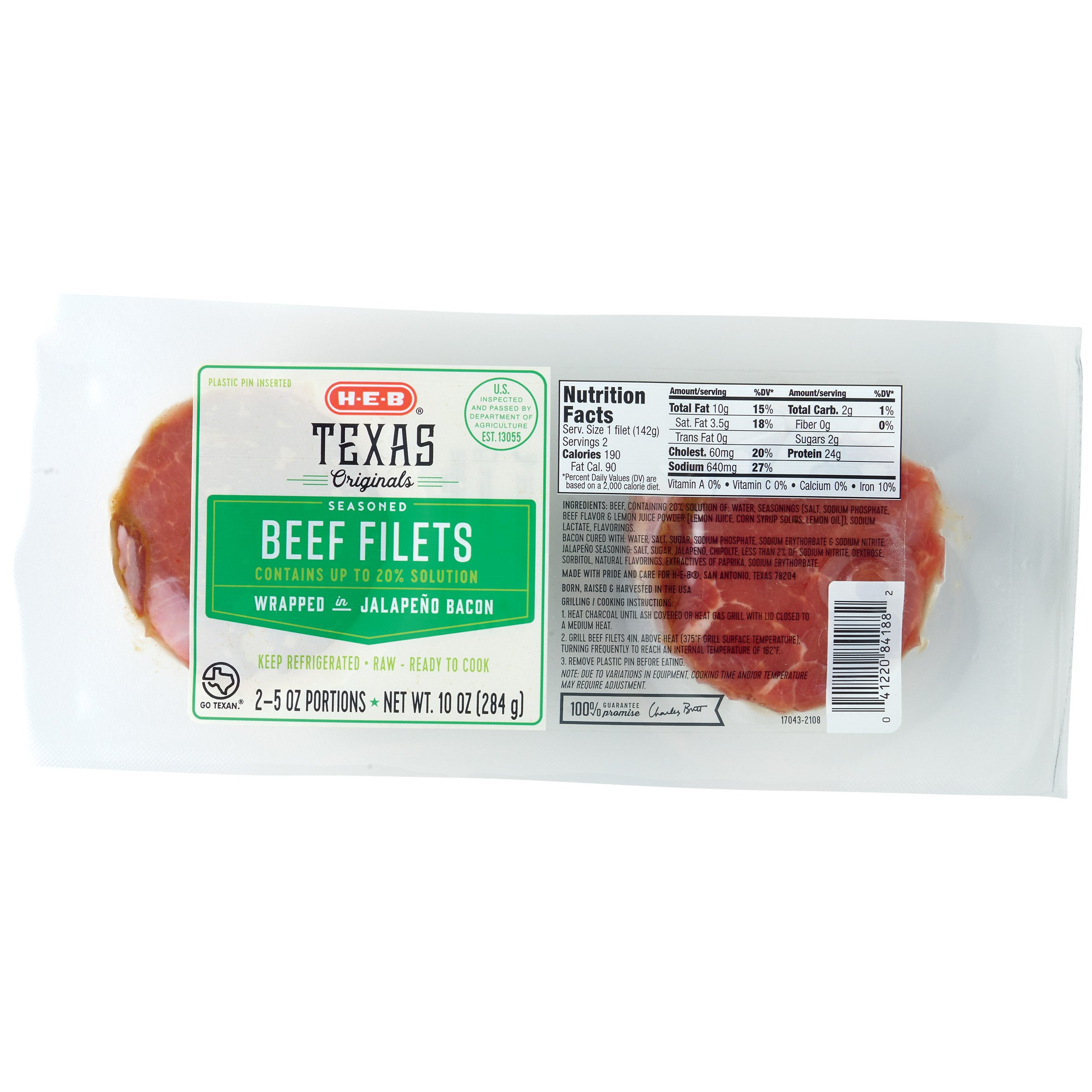 H-E-B Texas Originals Beef Filets Wrapped In Jalapeno Bacon - Shop Beef ...