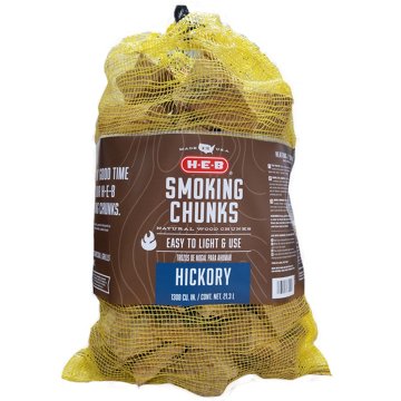H-E-B Natural Hickory Wood Smoking Chunks, 1300 cu. in.