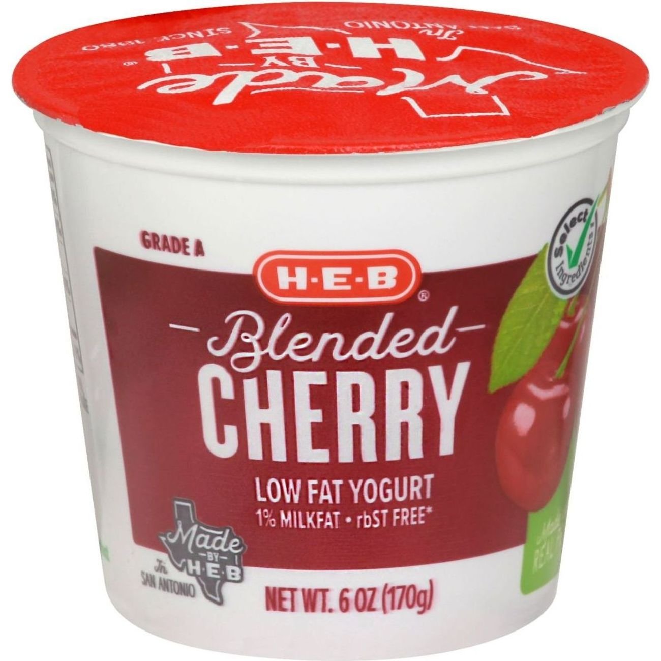 H-E-B Select Ingredients Blended Low-Fat Cherry Yogurt - Shop Yogurt At ...