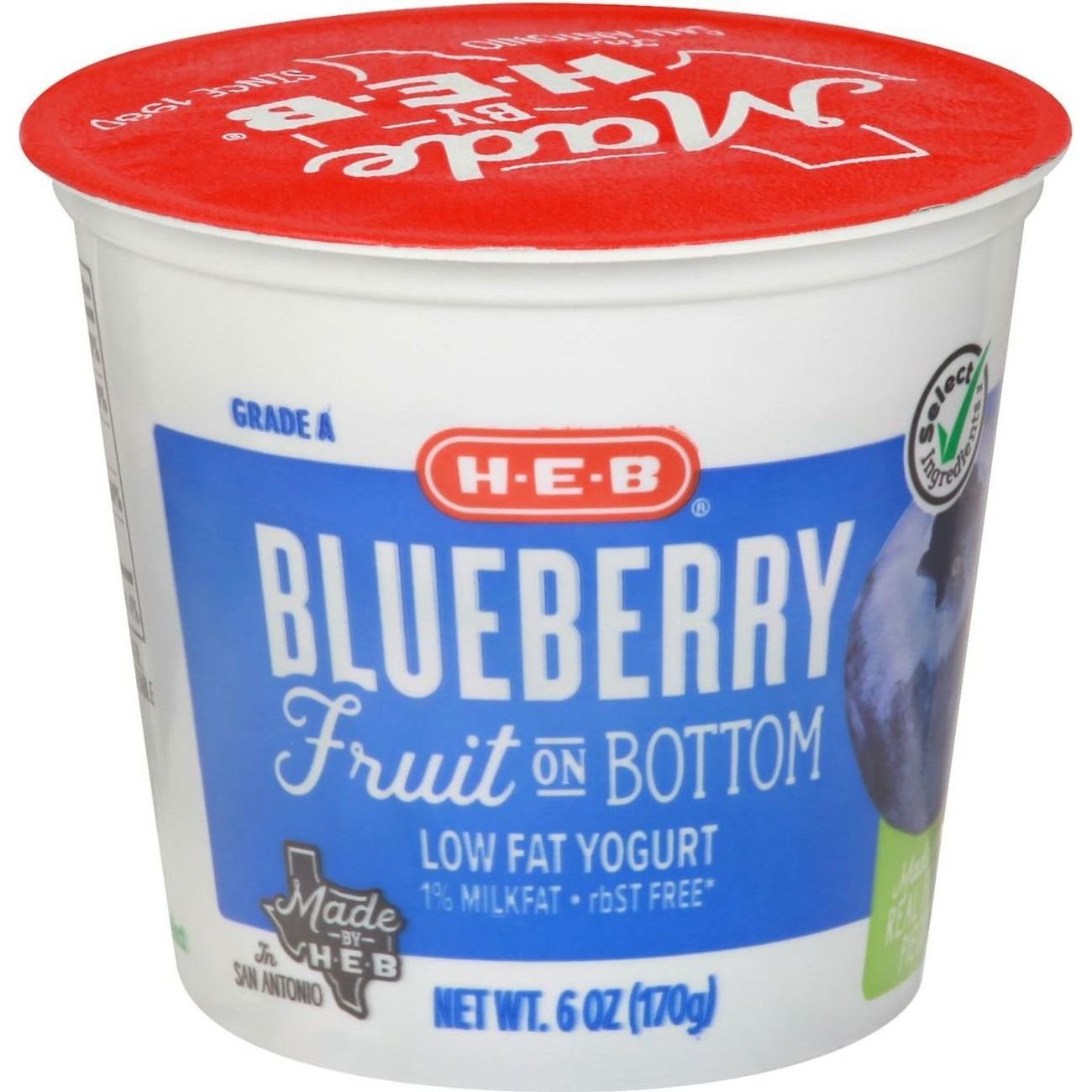 H-e-b Fruit On The Bottom Low-fat Yogurt - Blueberry - Shop Yogurt At H-e-b