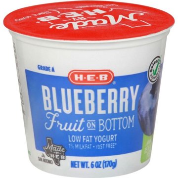 H-E-B Fruit on the Bottom Low-Fat Yogurt - Blueberry