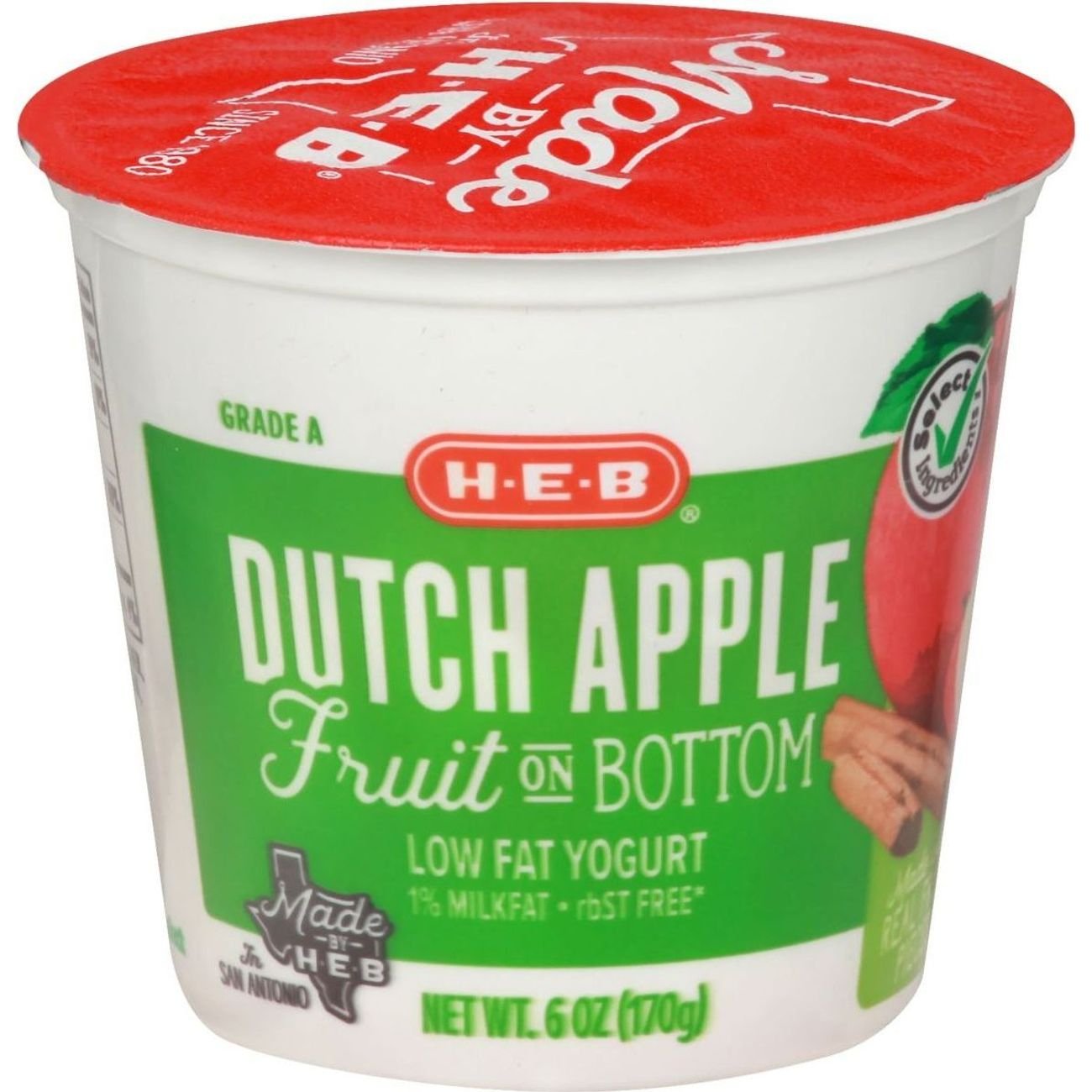 HEB Select Ingredients Fruit on the Bottom LowFat Dutch Apple Yogurt