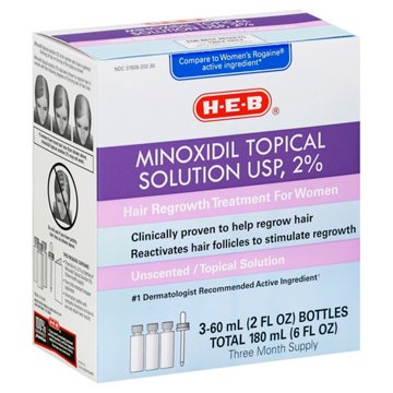 H-E-B Minoxidil 2% For Women Unscented, 3/2 oz