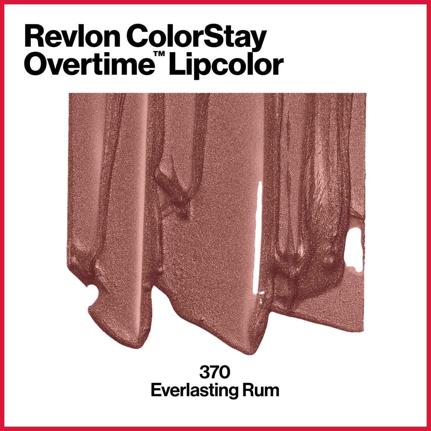 Revlon ColorStay Overtime Lipcolor, Long Wearing Liquid Lipstick, 370 Everlasting Rum; image 7 of 7