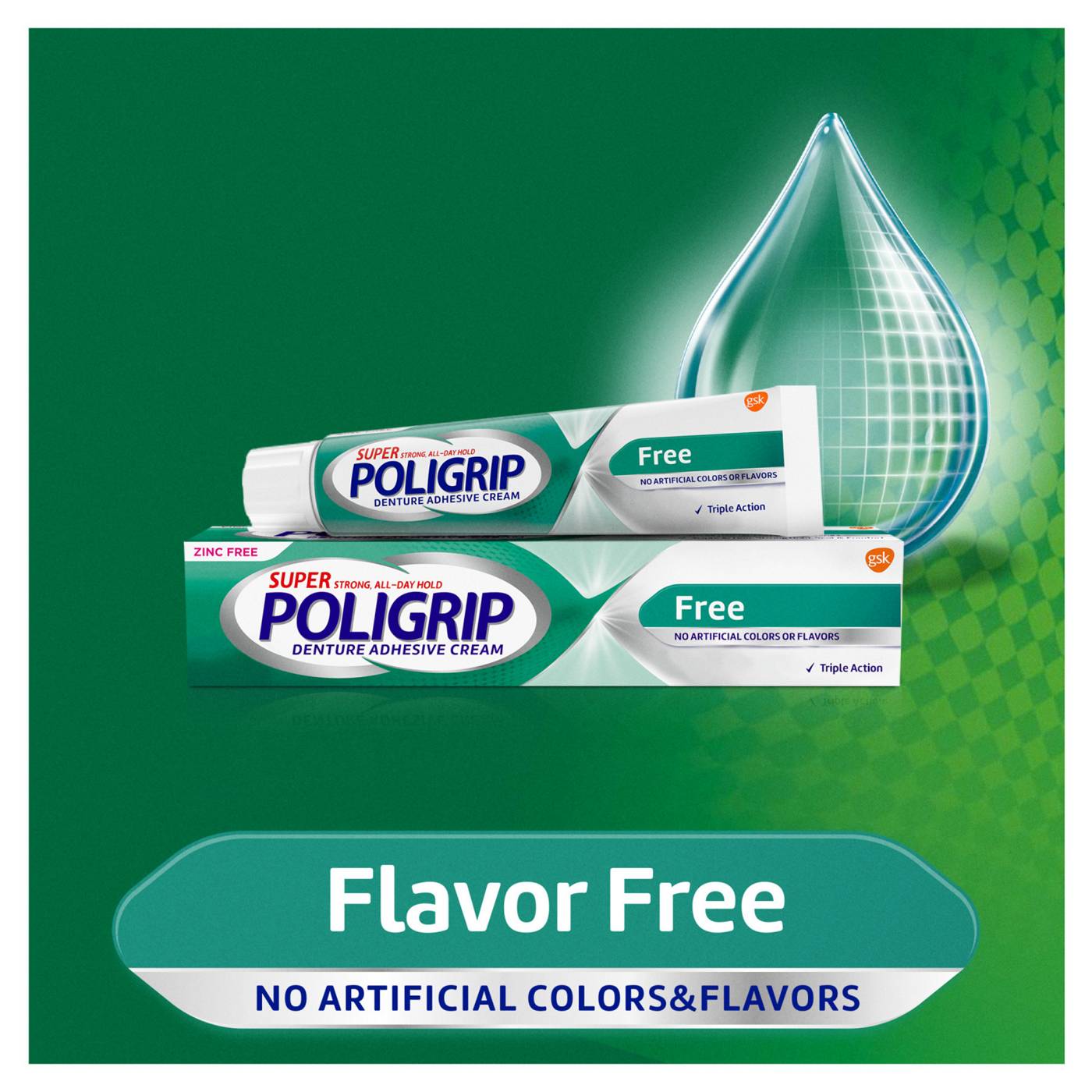 Super Poligrip Free, Zinc Free, Additive Free Denture Adhesive Cream; image 2 of 8