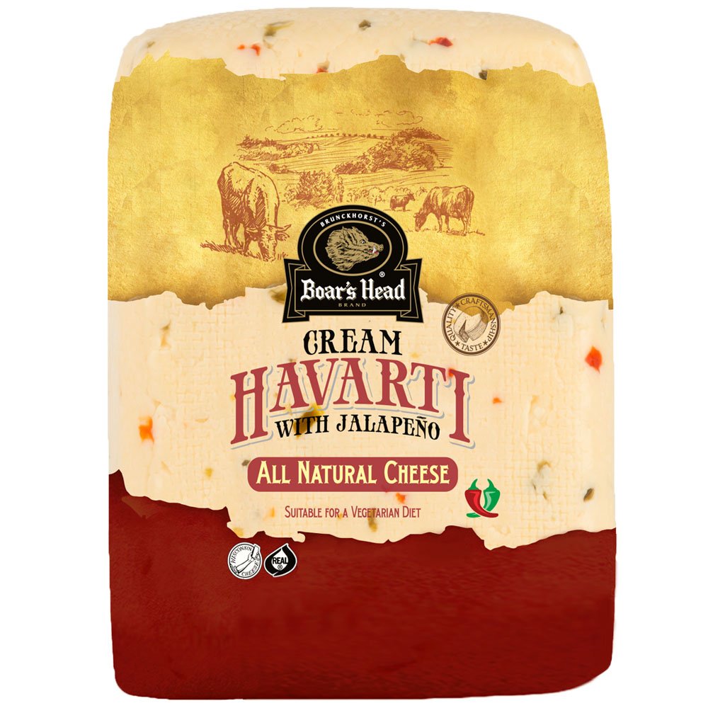 Boar's Head Cream Havarti Cheese With Jalapeno, Sliced - Shop Cheese At ...