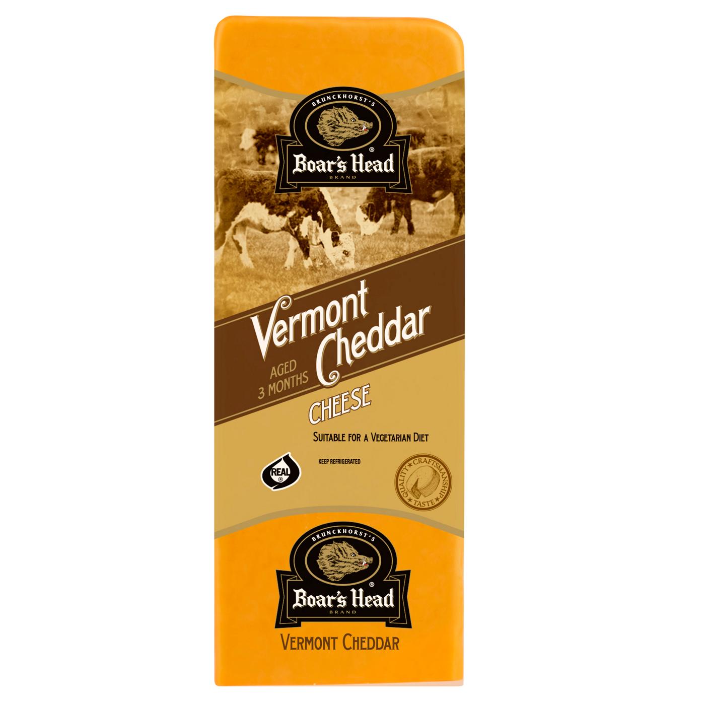 Boar's Head Vermont Yellow Cheddar Cheese, Custom Sliced; image 1 of 2