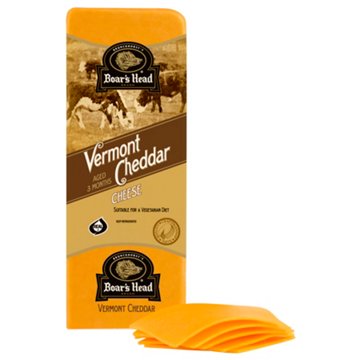 Boar's Head Vermont Yellow Cheddar Cheese, Custom Sliced, lb