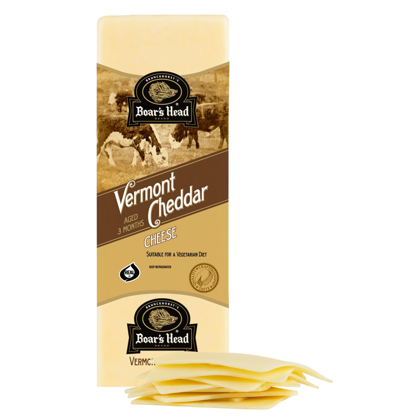 Boar's Head Vermont White Cheddar Cheese, Custom Sliced; image 2 of 2