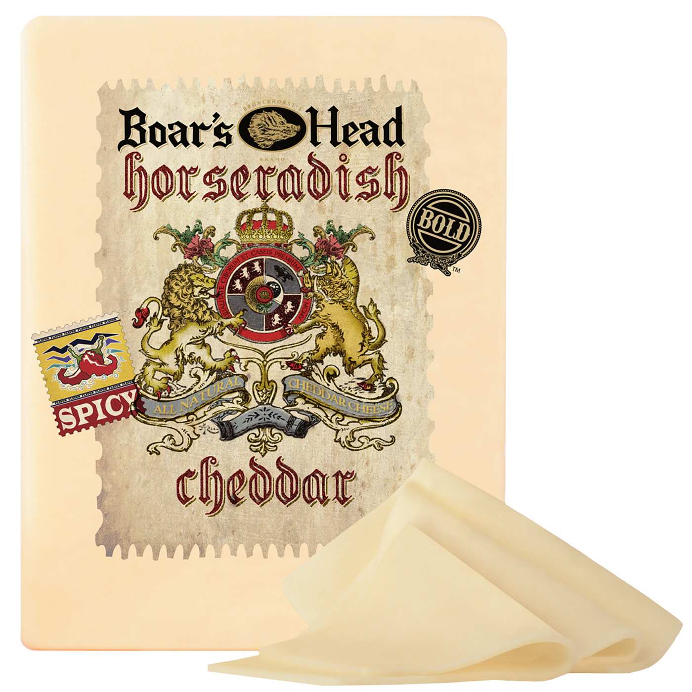 Boar's Head Bold Horseradish Cheddar Cheese, Custom Sliced; image 2 of 2