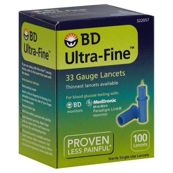BD UltraFine 33 Gauge SingleUse Lancets Shop BD UltraFine 33 Gauge
