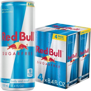 Red Bull Sugar Free Original Energy Drink 4 pk Cans, 8.4 oz
