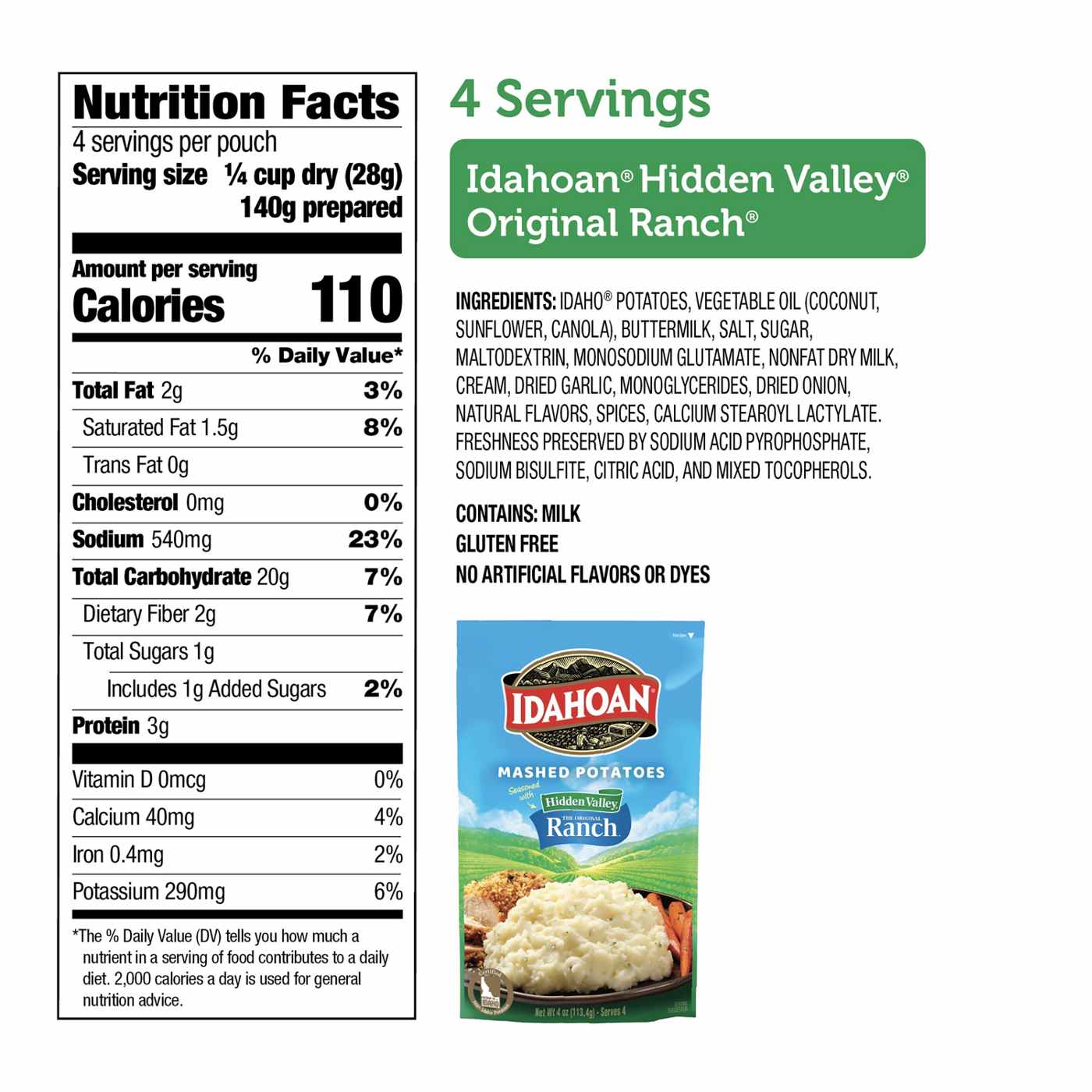 Idahoan Hidden Valley Ranch Mashed Potatoes; image 4 of 4