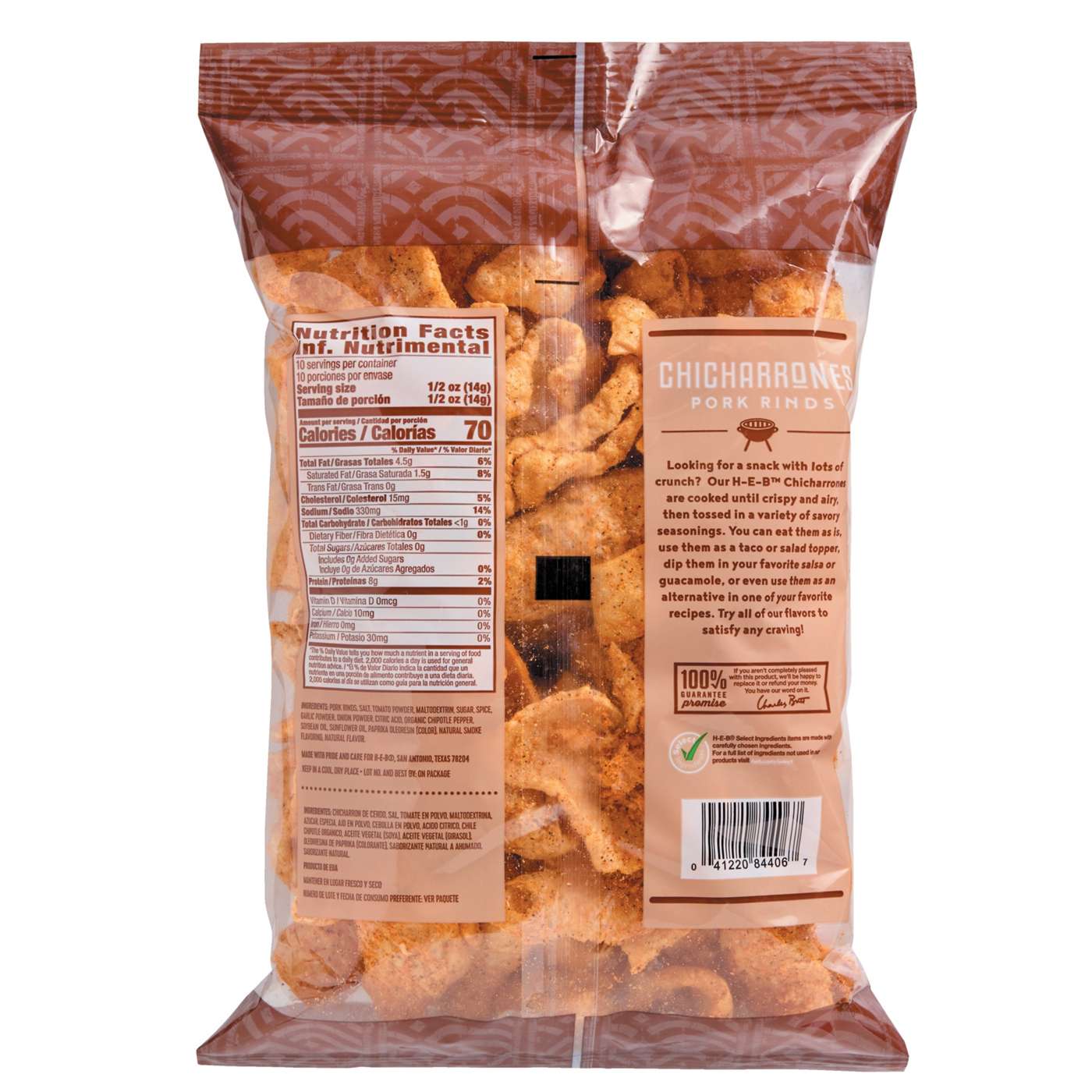 H-E-B Chicharrones Pork Rinds - Bar-B-Que; image 2 of 2