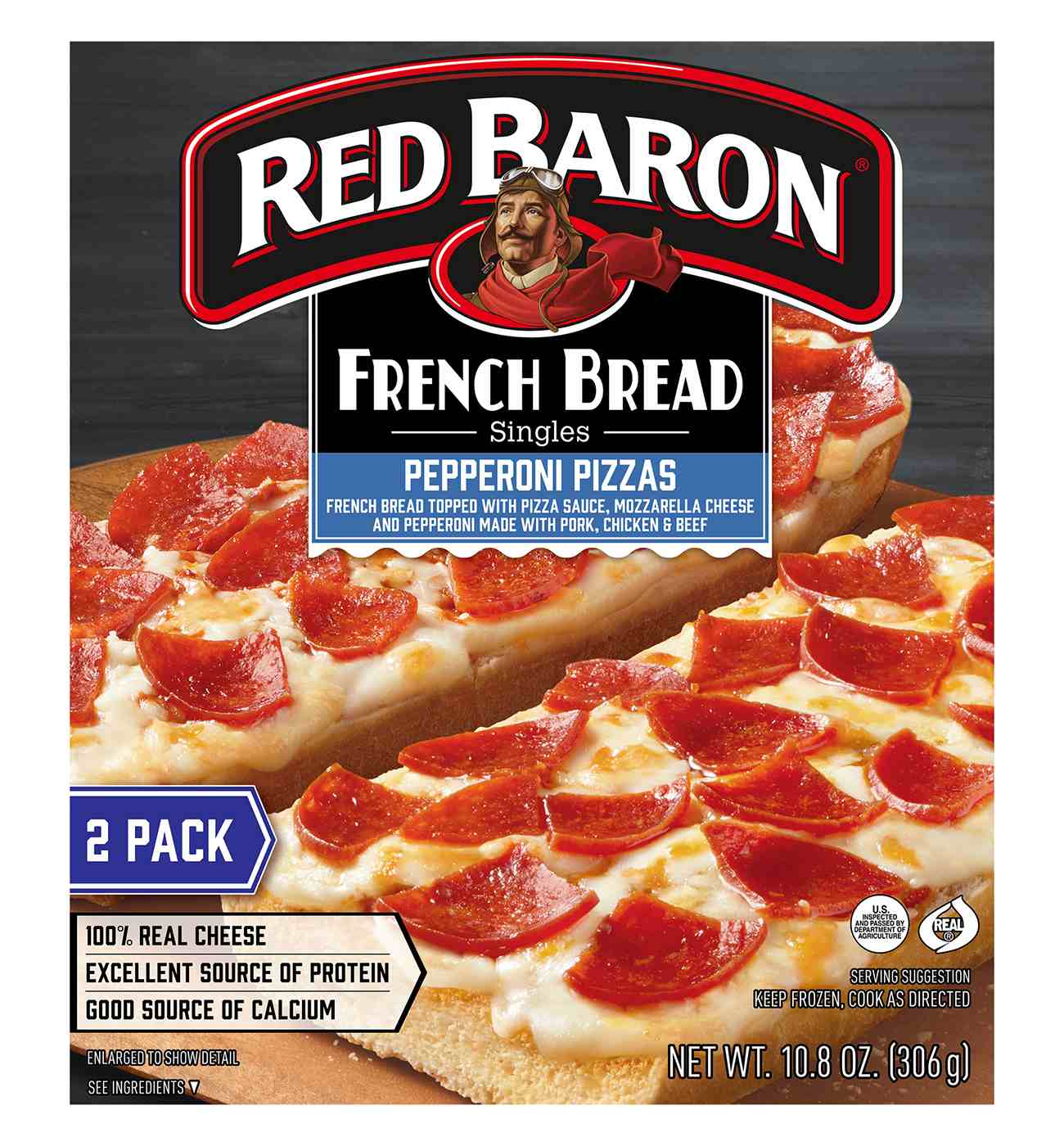 Red Baron Pepperoni French Bread Personal Frozen Pizza; image 1 of 10