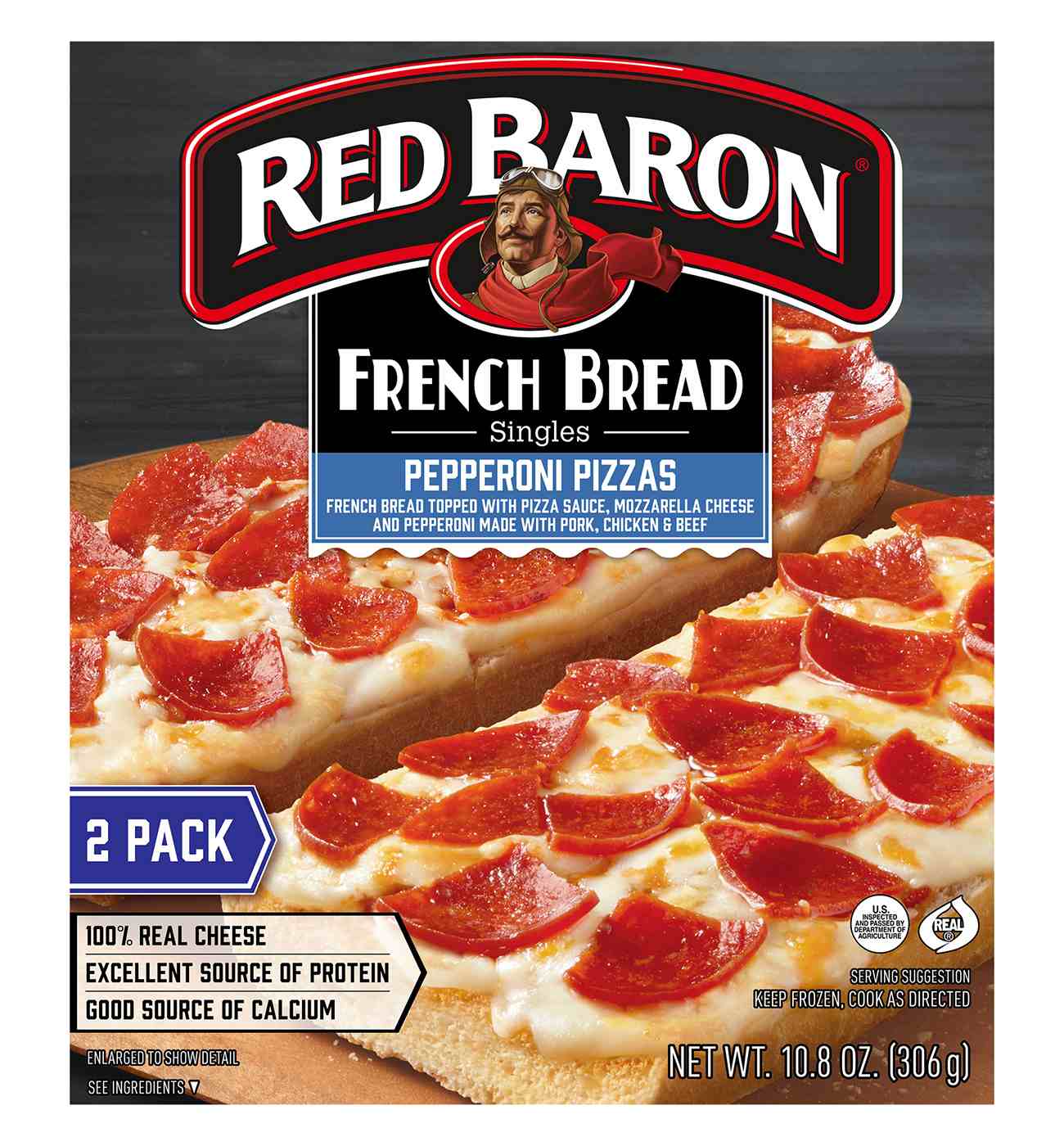 Red Baron Pepperoni French Bread Personal Frozen Pizza; image 1 of 6