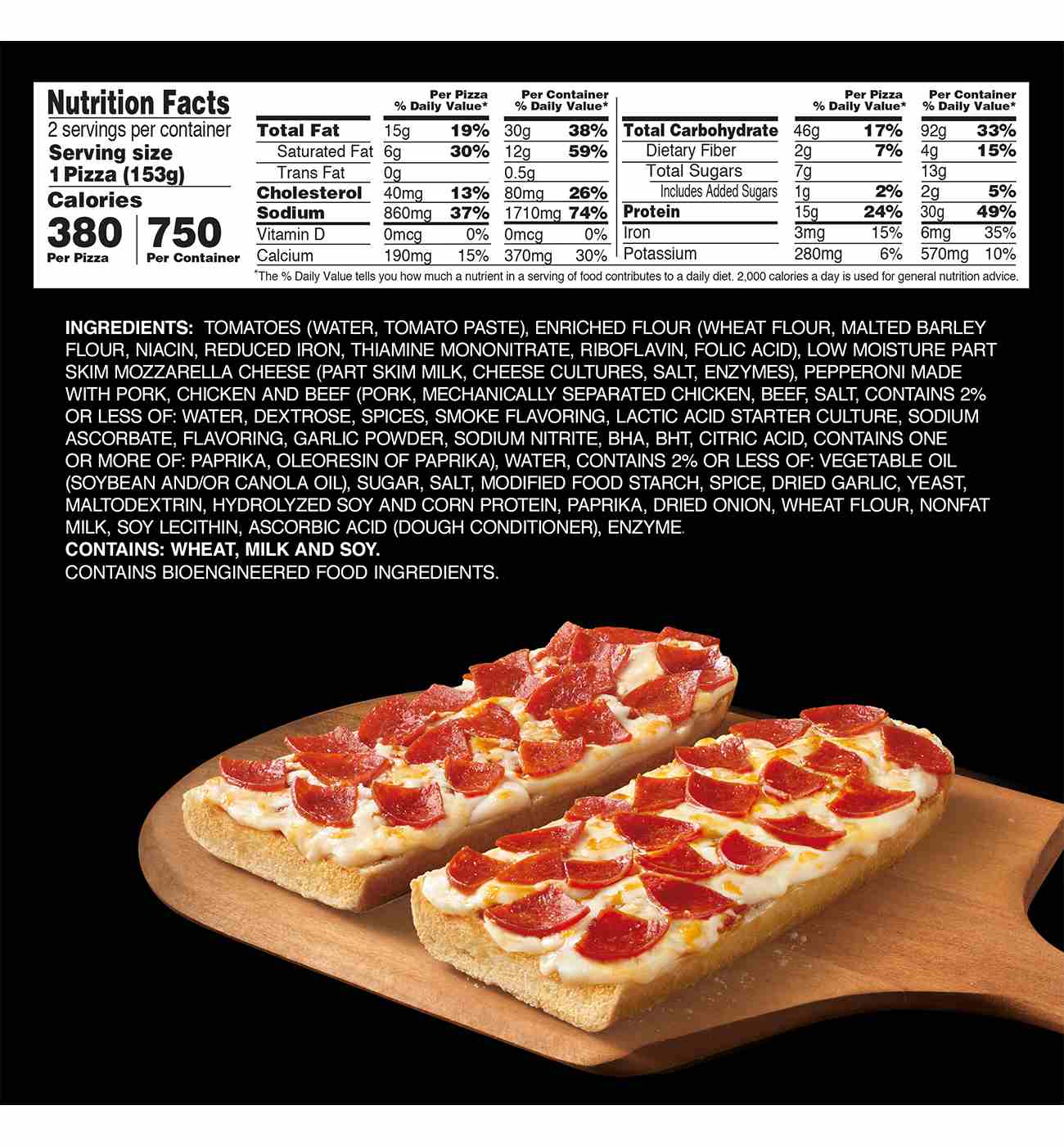 Red Baron Pepperoni French Bread Personal Frozen Pizza; image 3 of 6