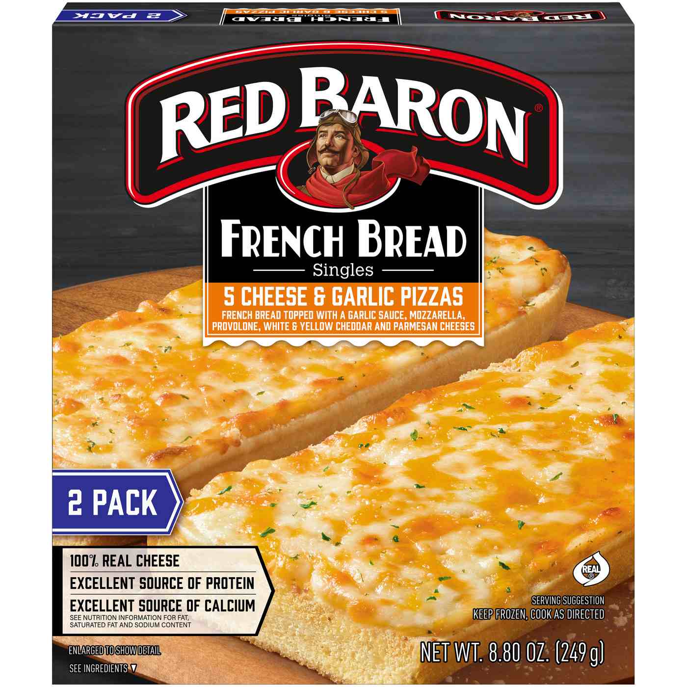 Red Baron French Bread Frozen Pizza Singles - 5 Cheese & Garlic; image 1 of 2