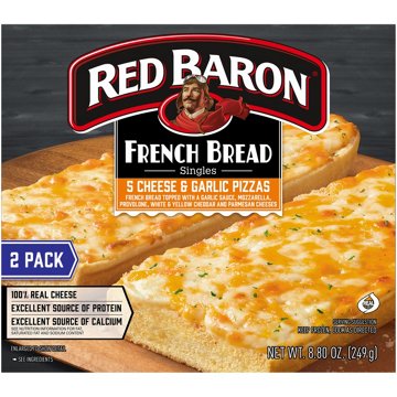 Red Baron 5 Cheese & Garlic French Bread Frozen Personal Pizza, 8.8 oz