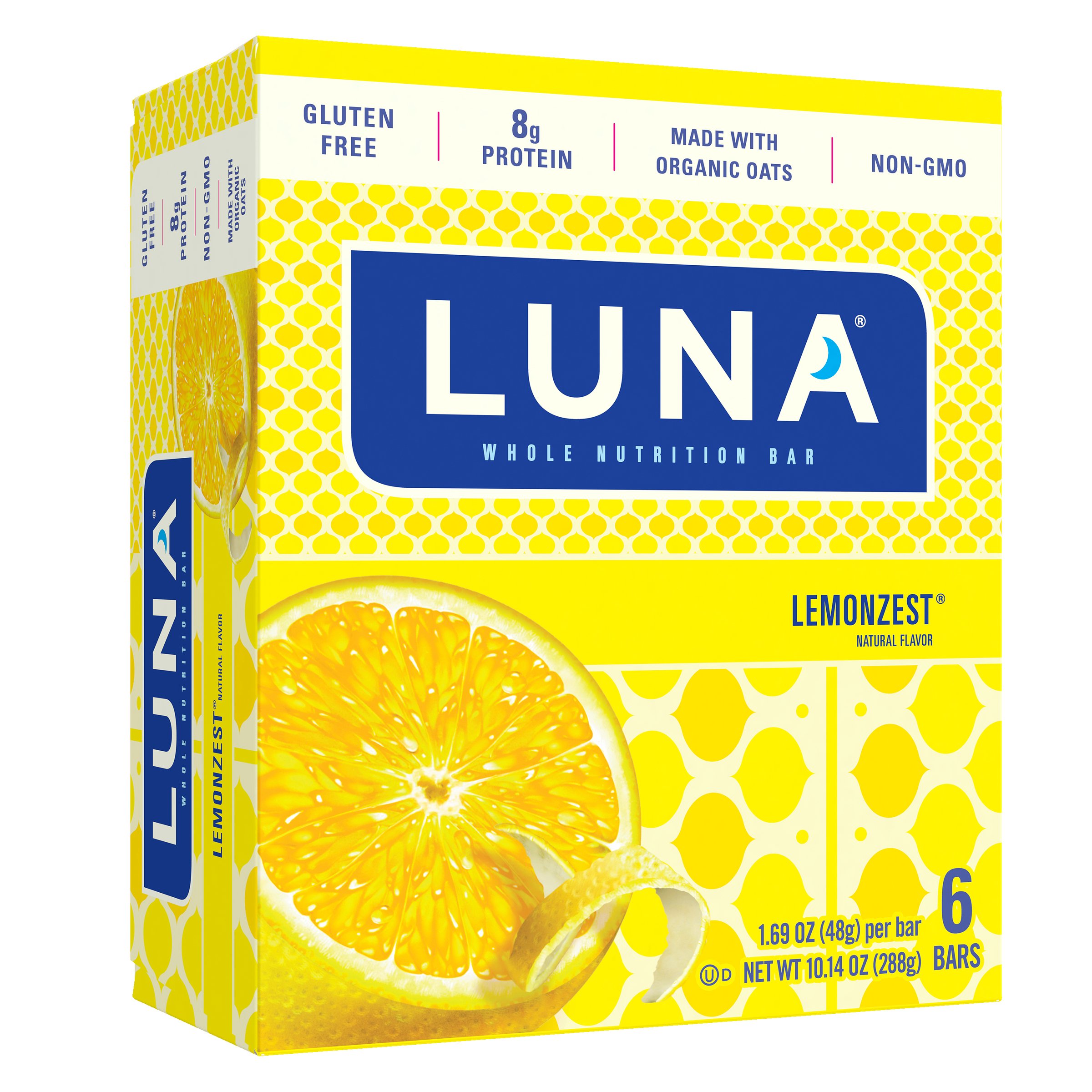 Luna 8g Protein Whole Nutrition Bars Lemon Zest Shop Granola