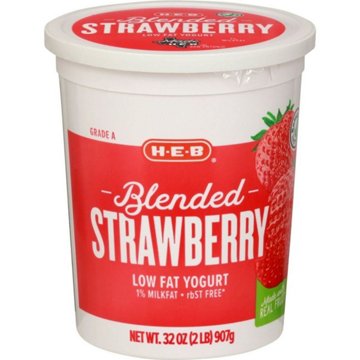 H-E-B Blended Strawberry Low-Fat Yogurt, 32 oz