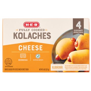 H-E-B Fully Cooked Sausage Cheese Kolaches, 4 ct