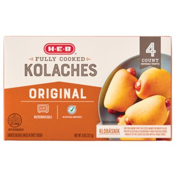 H-E-B Fully Cooked Original Sausage Kolaches, 4 ct