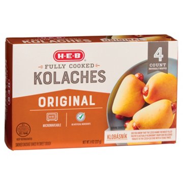 H-E-B Fully Cooked Original Sausage Kolaches, 4 ct