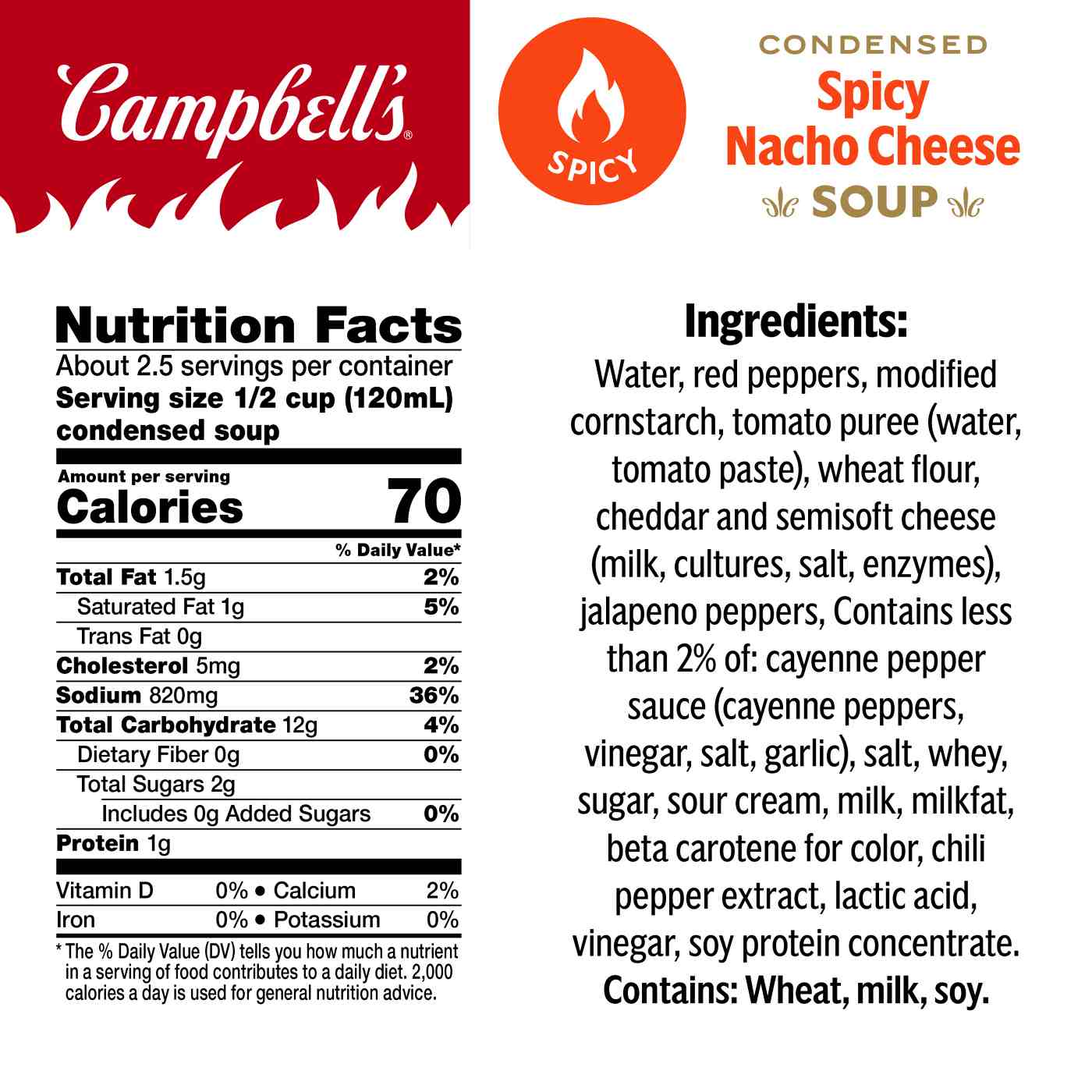 Campbell's Condensed Spicy Nacho Cheese Soup; image 2 of 4