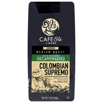 CAFE Olé by H-E-B Decaffeinated Colombian Supremo Medium Roast Ground Coffee