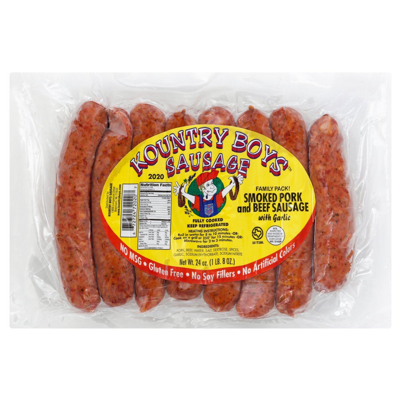 Kountry Boys Sausage Smoked Pork And Beef Sausage With Garlic Links ...