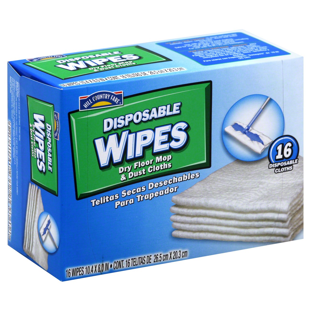 Hill Country Fare Dry Floor Mop & Dust Cloths Disposable Wipes Shop