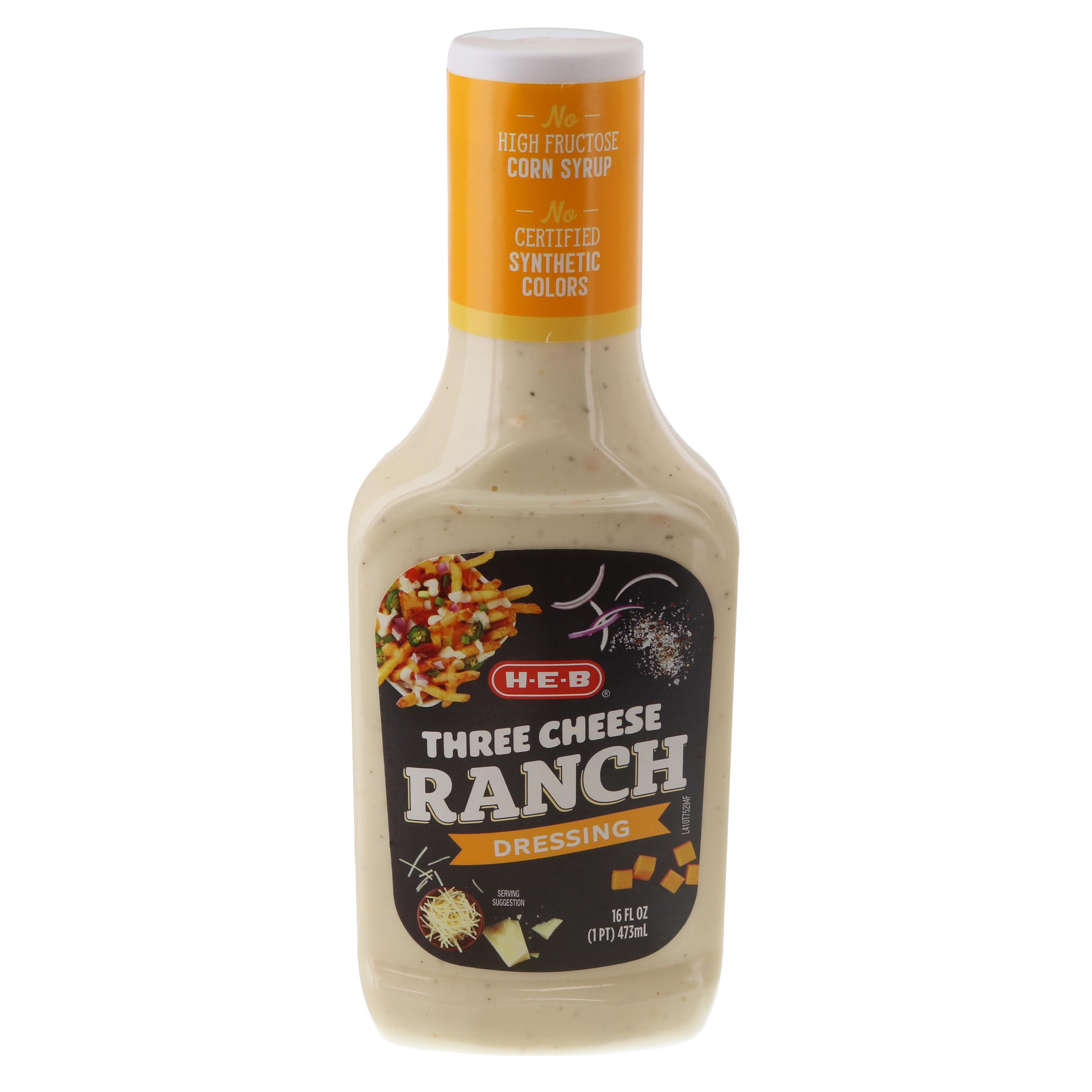 H-E-B Salad Dressing - Three Cheese Ranch - Shop Dressing, Oil ...