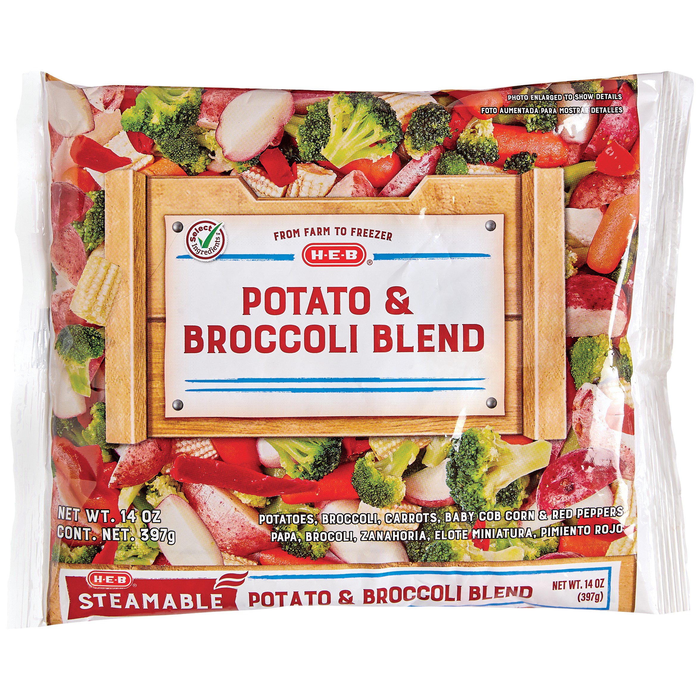 H-E-B Frozen Steamable Potato & Broccoli Blend - Shop Mixed Vegetables ...