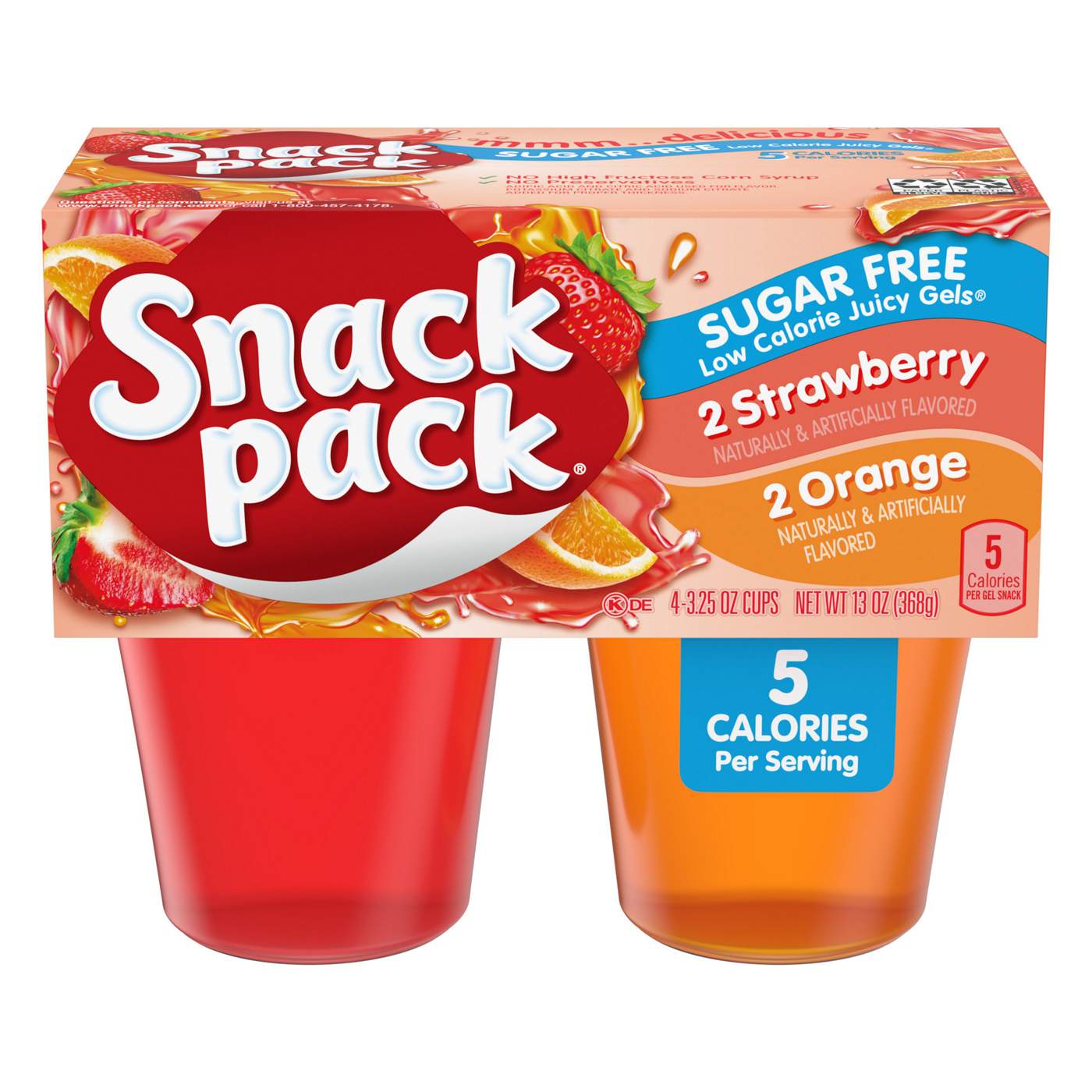 Snack Pack Sugar Free Strawberry & Orange Juicy Gels Cups; image 1 of 3