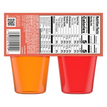 Snack Pack Sugar Free Strawberry & Orange Juicy Gels Cups, 4 ct