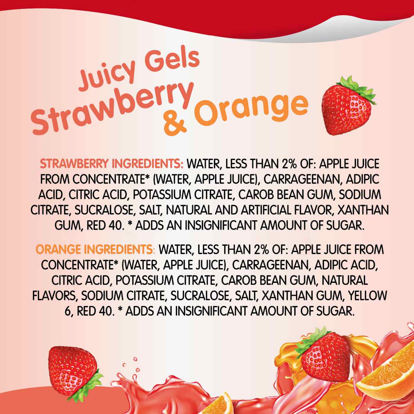 Snack Pack Sugar Free Strawberry & Orange Juicy Gels Cups; image 4 of 4