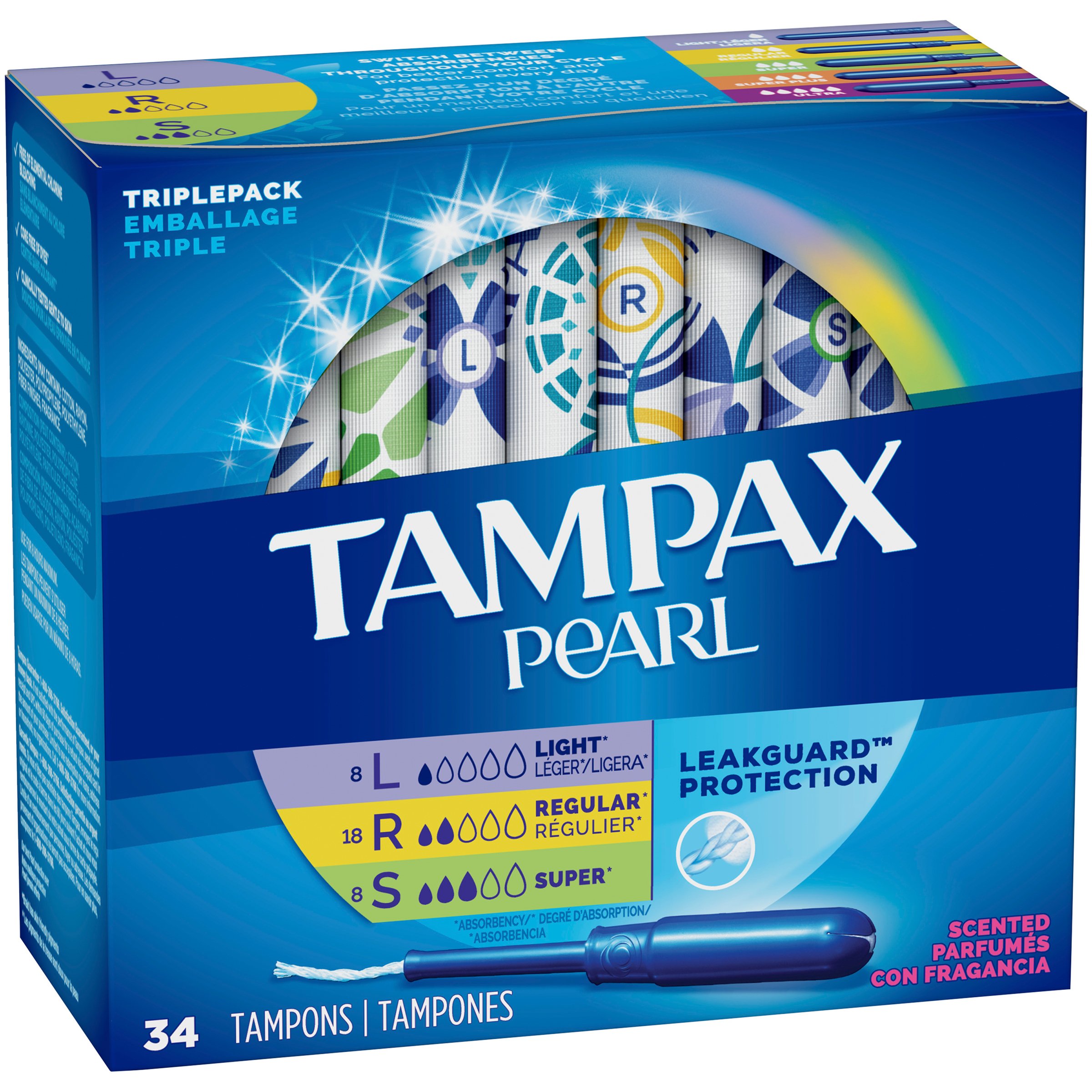 Tampax Pearl Triplepack (Light/Regular/Super) Tampons Scented Shop