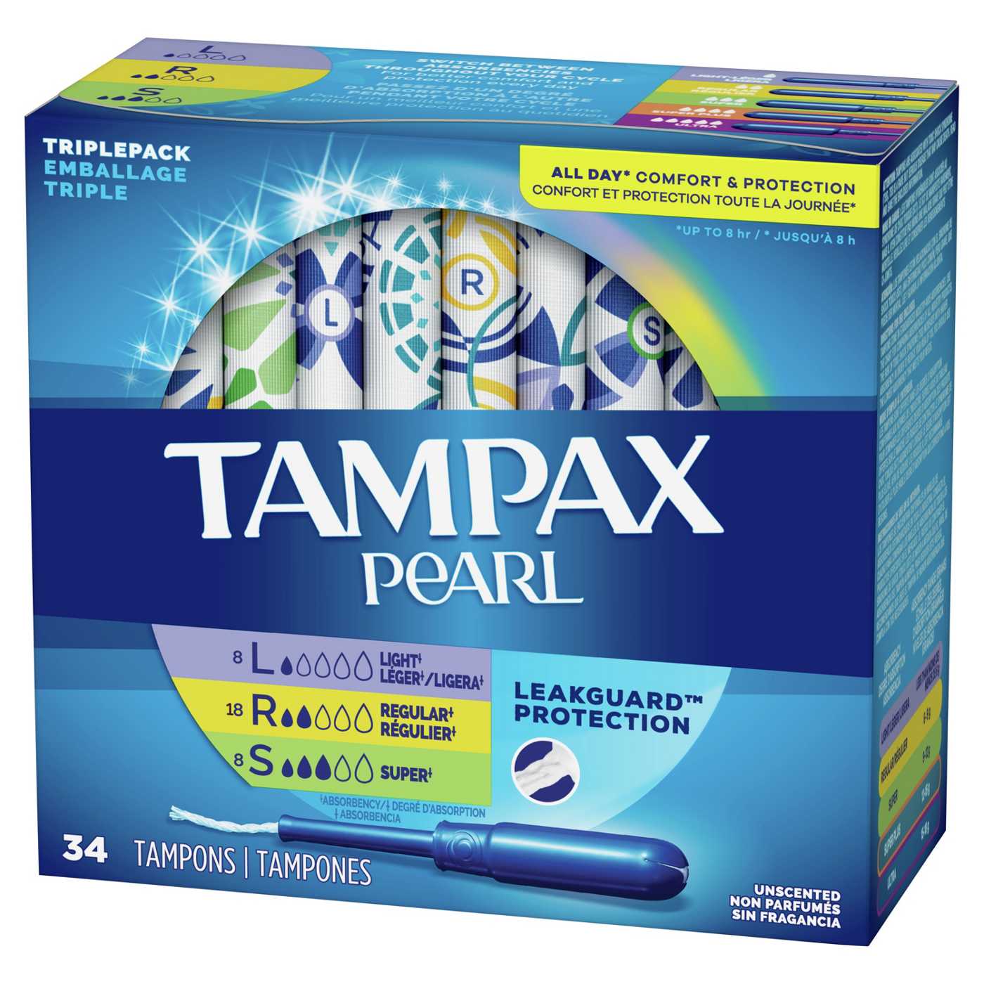Tampax Pearl Tampons Trio Pack, Light/Regular/Super Unscented; image 5 of 5