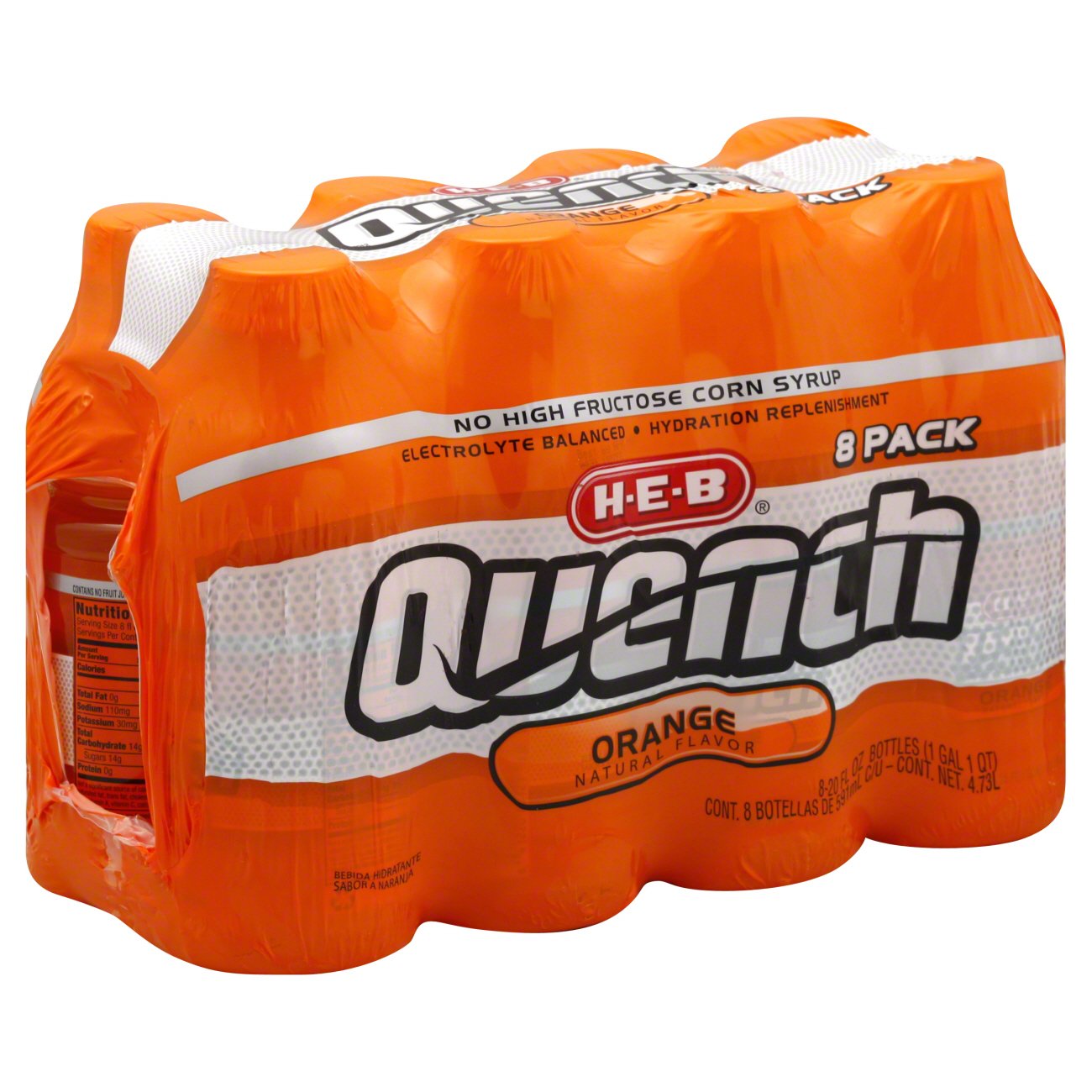 HEB Quench Electrolyte Balanced Orange Hydration Replenishment 8 PK