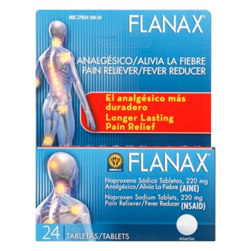 Flanax Naproxen Sodium 220 mg Pain Reliever/Fever Reducer Tablets, 24 ct