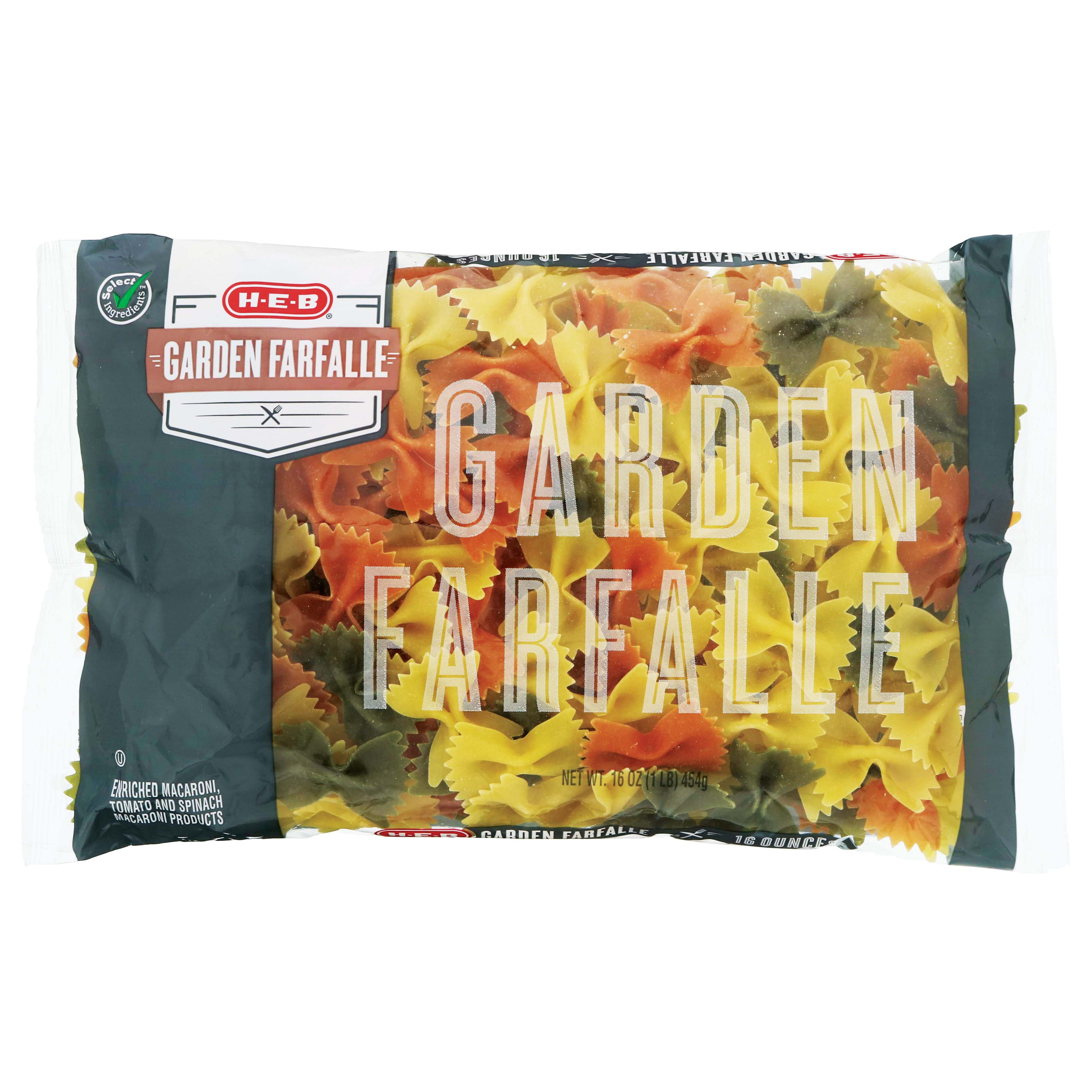 H-E-B Select Ingredients Garden Farfalle - Shop Pasta At H-E-B