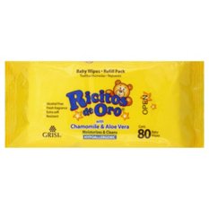 Ricitos De Oro Baby Wipes Refill Pack - Alcohol-Free With Chamomile (80 Wipes, 2-Pack)