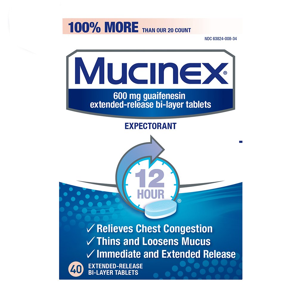 Mucinex 12 Hour Guaifenesin 600 mg Tablets Shop Cough, Cold & Flu at