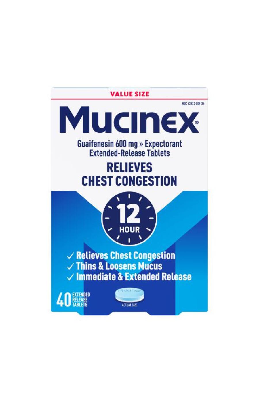 Mucinex 12-Hour Chest Congestion Expectorant Tablets; image 1 of 5