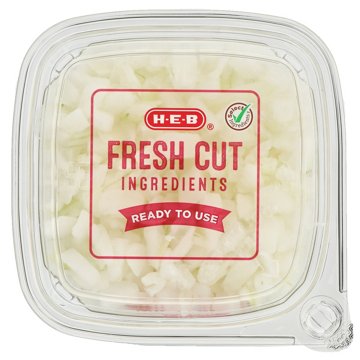 H-E-B Fresh Diced White Onions, 7 oz