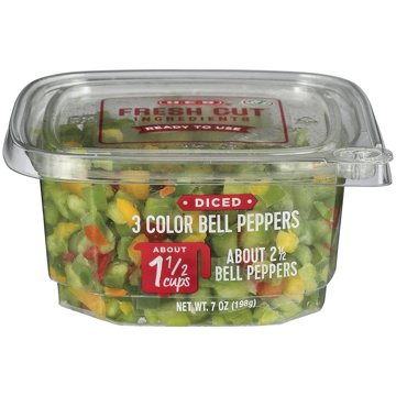 H-E-B Fresh Diced 3 Color Bell Peppers, 7 oz